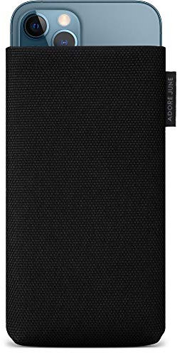Adore June Handytasche Classic Recycled Schwarz kompatibel mit iPhone 13 / iPhone 13 Pro/iPhone 12 / iPhone 12 Pro, Moderne Nachhaltige R-PES Stoffe, Made in Europe