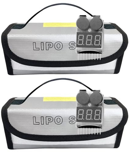 2PCS 185x60x75 Lipo Safe Bag for Lipo Battery Storage and Charging Fireproof Explosionproof