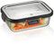 GEFU Frischhaltedose MILO - smarte Lunchbox mit Frische- & Vorratskontrolle per App, aus Glas mit Silikonverdichtung & Klick-Verschluss, Lebensmittelbehälter, Tupperdose, 600 ml, rechteckig