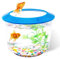 Goldfish Tank Small Fish Tanks and Aquariums Fish Bowl for Goldfish Complete Set up Kids Fish Tank Starter Kits with Gravel Ornamental Plant (Blue)