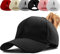 Damen Pferdeschwanz Kappe Baseball Cap Unisex Einstellbare Hohe Unordentliche Bun Ponycap Mit Zöpfen Loch Loop Unisex Herren (Schwarz)