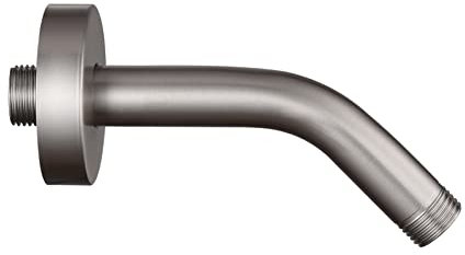 Stainless Steel Shower Arm with Flange and Tape - 6 Inch Brushed Nickel Wall-Mounted Extension for Fixed Shower Head