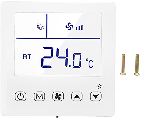 Termostato Digital para Habitaciones, Pantalla LED, Inteligente Termostato Ambiente Programable, 220V función de ventilación precisa controlador de temperatura de aire acondicionado para Hotel en casa