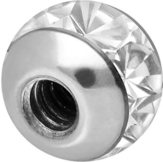 PIERCINGLINE Universelle CHIRURGENSTAHL Schraubkugel EPOXY RING Piercing Aufsätze Kugel Ersatz Silberfarben 1,6 x 6 mm