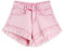 Short en jean décontracté taille haute avec pampilles pour femme, rose, S