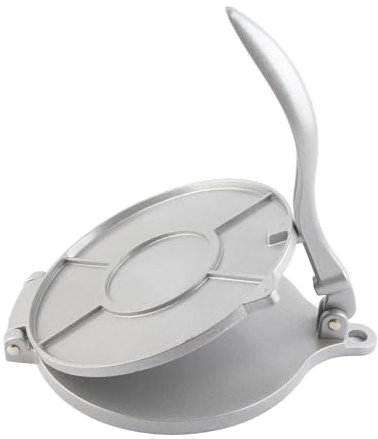 Tortilla-Presse, 20 Cm Tortilla-Maker aus Aluminiumlegierung mit Gebogenem Griff Roti-Presswerkzeug Zur Herstellung von Mexikanischen Tortillera, Chapati, Comales Para Tortilla, Pataconera