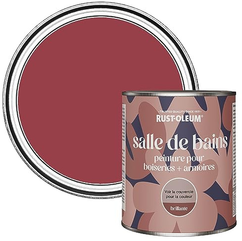 Rust-Oleum Red Moisture Resistant Bathroom Wood and Cabinet Paint in Gloss Finish - Soho 750ml