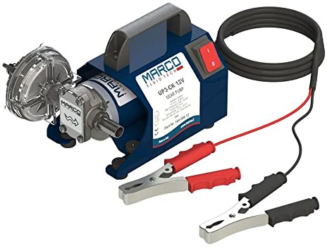 Marco UP3-CK 12V Pompa ad ingranaggi Portatile 15l/min per rifornimento diesel, Made in Italy Pompa di trasferimento, pompa barca, pompa diesel, pompa di nave, pompa olio combustibile, pompa di