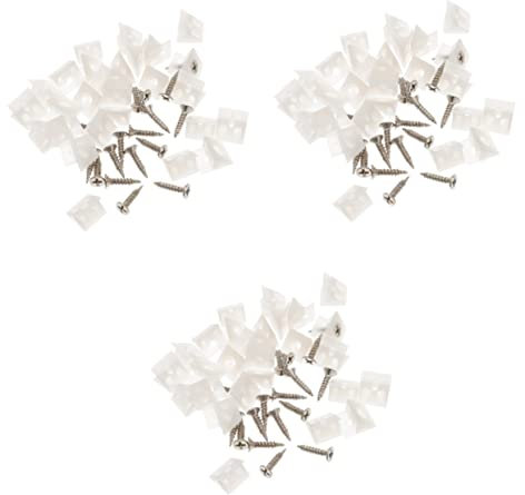 HONMEET 300 Pièces Boucle Du Panneau Arrière Supports De Fond De Tiroir Affaissés Tiroirs De L'armoire Support Blanc Tiroirs Pour Placard Autotaraudant Blanche Plastique Armoire De Meubles