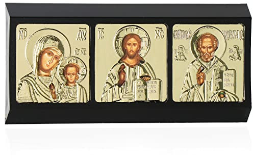 NKlaus Ikone Auto Triptych GM Von Kazan - Jesus - Heiliger Nikolaus - christlich 11329