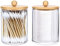 Wattepadspender, 2er-Pack Acryl Qtip Halter mit Deckeln, Wattestäbchen Behälter Wattepads Aufbewahrung Behälter,Wattepadspender Halter Wattepad-Halter,Dosen,Spender,Pad-Halter für Badezimmer Organizer