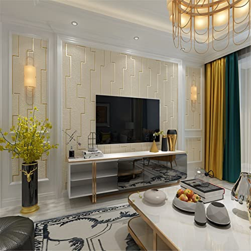 VGAZE Papier peint respirant, solide, durable, respectueux de l'environnement, texture bosselée 5D, fond mural de canapé, papier peint non tissé, jaune