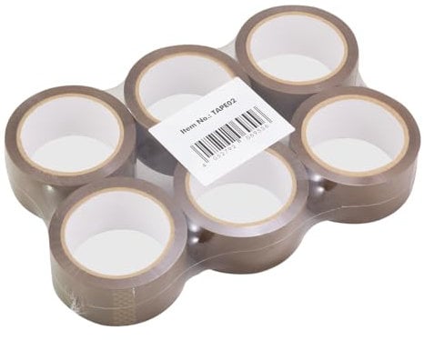 LogiLink Packung mit 40-Mikron-Klebeband, Breite 48 mm x Länge 66 m, Braun, 6 Stück