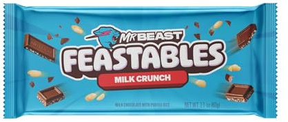 Feastables MrBeast Chocolate Bars/Schokoladetafeln (10 x 60g) - Das schokolade geschenk für das echte Biest. (Milk Chocolate Crunch)
