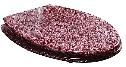 Wc Sitz Toilettendeckel Glitzer Mit Absenkautomatik, Abnehmbarer Toilettendeckel, Leichte Reinigung, Toilettensitz Der Mit Metallscharnieren, Einfache Montage, Quick Release, O/U/V-Form(Color:Rosa)