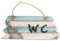 MACOSA BGT06399 WC Tür-Schild maritim blau weiß 28 x 13 cm Holz Metall Holzschild Hinweisschild Dekoschild Türdeko Deko-Accessoire Toiletten-Schild