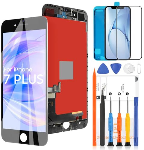 LADYSON Display for iPhone 7 Plus 5.5 Inch LCD Screen for iPhone 7 Plus LCD Display 3D Touch Screen Replacement Part Assembly A1661 A1784 A1785 Digitizer with Tools (Not for iPhone 7, Black)