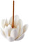 GORGECRAFT Céramique Lotus Blanc Brûleur D'Encens Fleur Cône Bâtons D'Encens Titulaire Fait Main Porcelaine Pétales Style Bobine Base Support Support pour Yoga Studio Salon Maison Parfum Décoration
