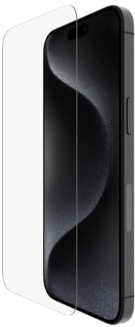 Belkin ScreenForce TemperedGlass Treated Screen Protector for iPhone 15 Pro Max, Slim, Crystal Clear, Scratch-Resistant Tempered Glass Film, Includes Easy Align Tray for Bubble Free Application