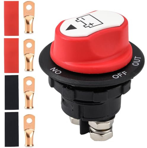 Greluma 1PC Interruptor de desconexión de batería de automóvil de 100 A,interruptor aislador de corte maestro de batería de 12V-24V,interruptores de batería de encendido y apagado para marinos