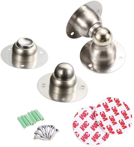 Xntun Door Stopper,2 Packs Mini Magnetic Door Stop for Heavy Duty Door,Stainless Steel Ultra-Short Soft Catch Door Stop to Hold Keep Door Open Securely