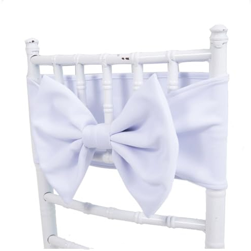 Pmnzdy 2 Stück Stuhlschärpen Stuhlschleifen Stuhl Schärpen Stretch Schleifen Stuhlbänder Stuhlbezug Bogen Stuhldekoration für Hochzeiten, Geburtstage, Partys, Bankette, Empfänge Weiß