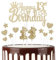 mciskin 13th Happy Birthday Candles Cake Toppers, Crown Number 13 Candle for Cake, Girls 13th Birthday Decoration, Cake Candle Cake Topper for Women Birthday Party Wedding Anniversary (Champagne Gold)