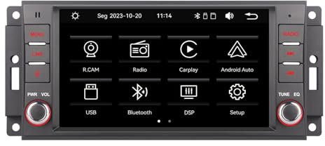 YZKONG Kompatibel Wireless Carplay Android Auto für Jeep Chrysler Chevrolet Compass Patriot JK Dodge HiFi-Sound Touchscreen hohe Leistung Radio Display Autoradio Receiver BT FM/RDS