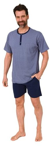 Normann Herren Schlafanzug Kurzarm Shorty Pyjama aus 100% Baumwolle - auch in Übergröße, Farbe:rot, Größe:58