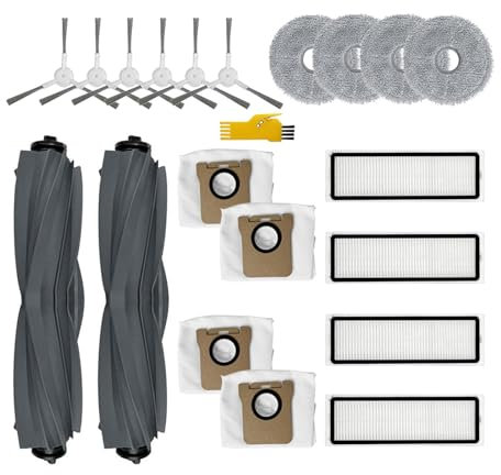 Laimaiou Accesorios para Xiaomi Robot Vacuum X20+ dreame L10s Ultra L10s Pro L10 Ultra L10s Robot Aspirador 20 Paquetes 2 Cepillos Principales, 4 Filtros, 6 Cepillos Laterales, 4 Paños, 4 Bolsas