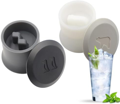 Generic Eisbär- und Pinguin-Eiswürfelformen, 3D-Silikon-Eiswürfel auf Eisberg-Design, DIY-Kühlschrankzubehör, lustiges Barzubehör für Gefrierschrank, Getränke, Cocktail