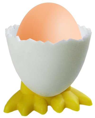 Eierbecher Set, Cartoon Eierständer Eierbecher, Lustiger Eiebecher, Frühstück Eierbehälter, Eierbecher Lustig für Weich Gekochte Eier und Rohes Gekochtes Eier Brunch, Kreatives Lustiges Besteck, Gelb