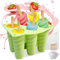 Moule Glace,Moule à Glace Batonnet Silicone Sans BPA,6 Moules Glaces Sorbet a l eau DIY,Réutilisable Popsicle Moule,Moules Esquimaux (Spirale Verte)