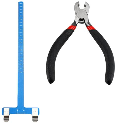 Deooxye Juego de puntos de corte de cuerda de arco – Regla cuadrada en T con alicates para accesorios de cuerda de arco recurvo y compuesto