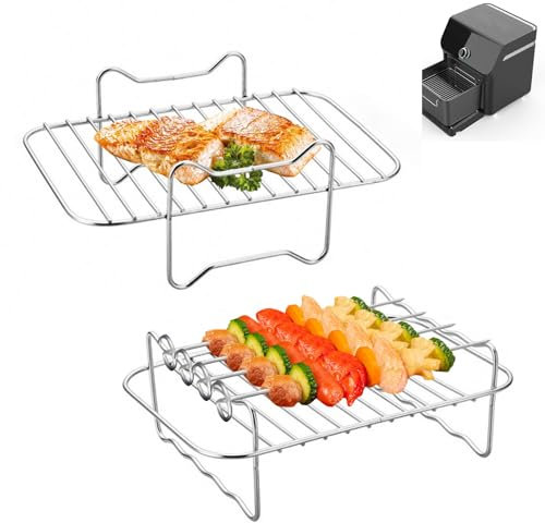 Grille pour Air Fryer 6 PCS Grille Air Fryer Pour Grille Ninja AF500EU, Grille Airfryer Ninja AF500, Grill Ninja Air Fryer AF500EU, Ninja Foodi Max Dual Zone Zubehör Ninja Dual AF300EU AF400EU Silver
