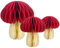 Baokuan Pilzförmige Seidenpapier-Pom-Dekoration für Dschungel-Wunderland-Motto-Geburtstagsparty, 3D-Pilz-Waben-Mittelstück aus Pappe in Rot, 3 Stück, 6,6 x 7,6 cm