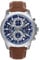 PINDOWS Armbanduhren für Herren, analoge Chronograph-Quarzuhren für Herren, wasserdicht, Business- und Freizeitkleidung mit schwarz-braunem Lederband