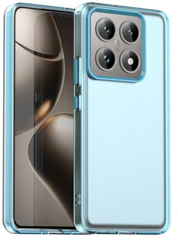 PanXCase Cover Opaca per Xiaomi 14T Pro - Custodia Traslucida Ultra Sottile Glassata Antiurto Anti-mpronta Ultra Sottile Protezione Case (Blu)