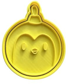 The Cookie Cutter Hub Christmas Penguin Bauble Cookie Cutter and Matching Embosser for Cookies Biscuits Clay Baking Decoration