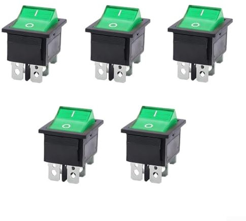 Kippschalter, 40 A, 250 V, Ein-/Aus-Kippschalter, 6-polig, 2 Positionen, Bootsschalter, 5 Stück