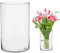Yuraigm Jarrón de cristal grande de 20 cm de alto, jarrón de cristal transparente, redondo de cristal, jarrón de suelo, grande, decorativo, jarrón de flores transparente, cilíndrico, jarrón de cristal