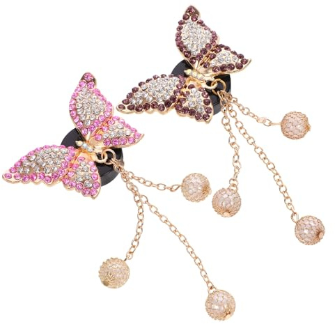 Healifty Auto Aromatherapie Clip 2 Stück Schmetterling Lüftungsclip Kristall Duftspender Auto Lufterfrischer Innenzubehör Für Damen 4X1.6 Zoll