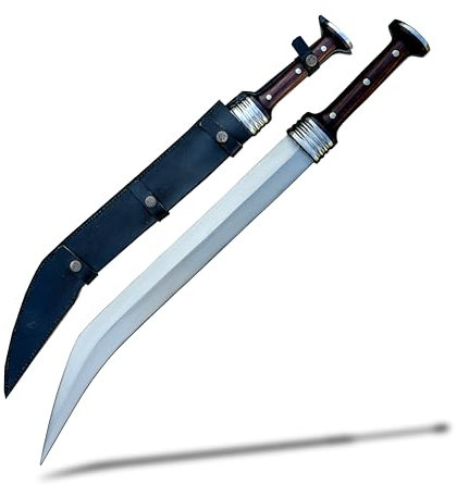 THE NEPAL Sica Messer - 45,7 cm lange Klinge, handgeschmiedeter Dolch mit Palisandergriff, langlebige 5160 Stahlklinge, gehärtet und geschärft für taktische und Outdoor-Nutzung