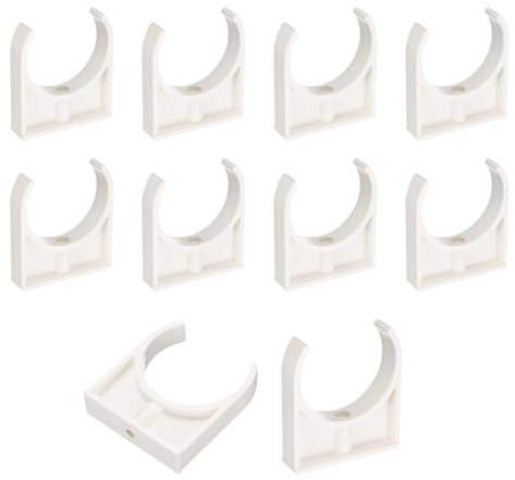 Sourcing Map 10 Pcs PVC Water Pipe Clamps, 2 U-Shaped White Pipe Clips
