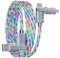 RGB Fast Multi Charging 3 in 1 3.3FT Starlight Colorful Glowing USB Type C Cable,RGB to USB LED Light USB C,60W/6A Ul A/C up