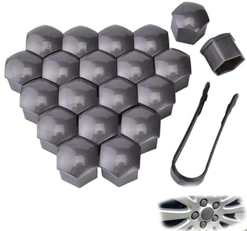 ZBMDTHEF 20 StüCk Radschraubenkappen FüR Volvo XC-60 (XC60) 2017-2024, Anti-Staub Radmutterkappe Sechskant 17/19/21mm Universal Diebstahlschutz ZubehöR, Gray- 19mm