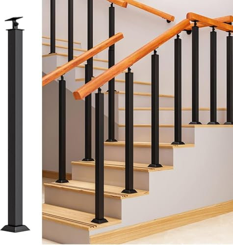 Ejes de barandilla de metal ajustables, balaustres cuadrados modernos de 270° para interiores y exteriores, terraza, porche, hormigón y escalones de madera