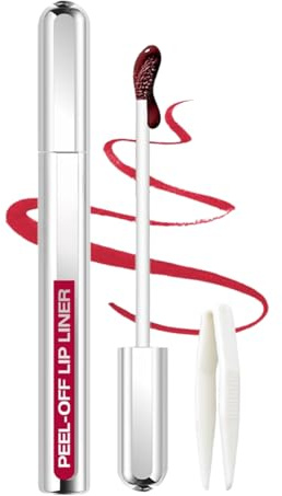 Lip Liner Stain Peel Off, Vitamin C Moisturizing Formula Red Lip Stain,Anti-Smudge Long-Lasting Waterproof,Easy Peel & Reveal Lip Liner, Transfer-proof, Matte Finish(05)