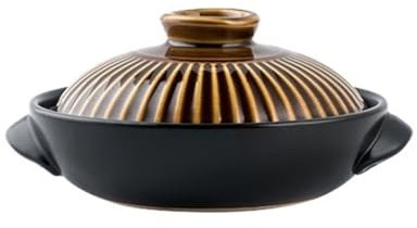 CVNIMV Olla de Barro para Sopa, Olla para arroz al Vapor y Resistente al Calor, Olla de Barro para arroz, Olla de Barro a Gas (marrón, 0,7 L)