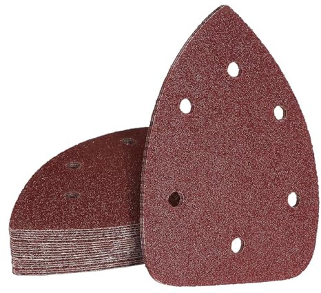 MANICAF Papel de lija triangular, 20 unidades, papel de lija para madera, lijadora delta, grano 400, papel de lija con , 140 mm x 100 mm, hojas de lija para lijadoras